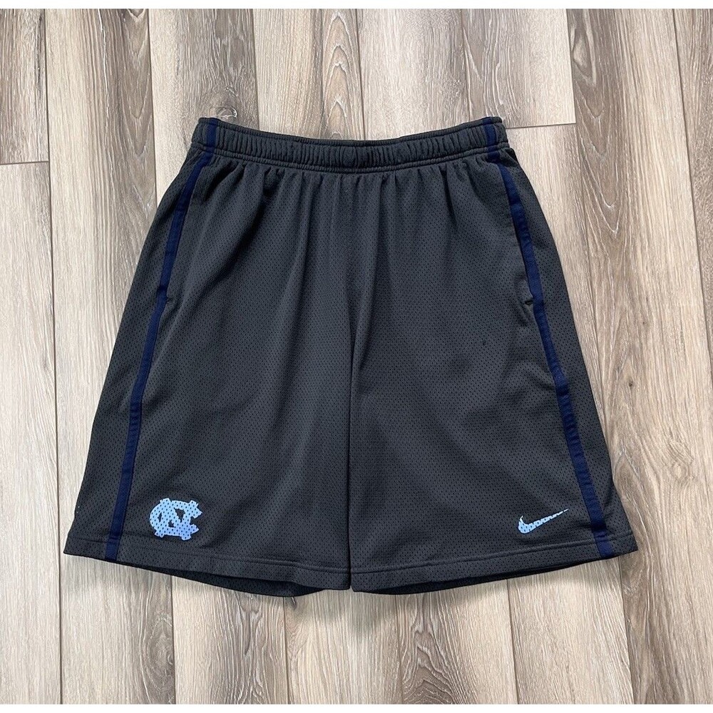 Nike Mesh Gray Athletic UNC Tar Heels Shorts Mens Sz Large Pockets 9” Inseam